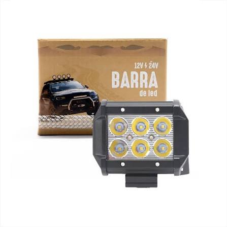 OFF ROAD BARRA DE LED EPISTAR RECTA BARRA DE 6 LED 18 WATTS - EPISTAR 9,8 CM DE LARGO - CARCAZA DE ALUMINIO - HAZ DE LUZ SPOT