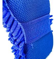 ESPONJA CON ELASTICO CHENILLE AZUL