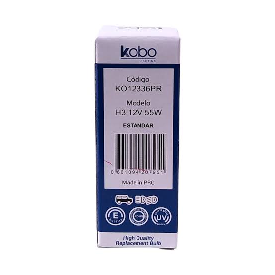 LAMPARA HALOGENA ESTANDAR H3 12V 55W KOBO
